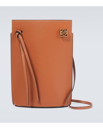 Loewe Dice Leather Pouch - Brown