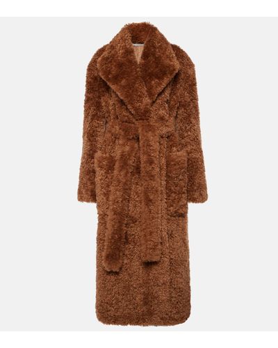 Stella McCartney Faux Fur Wrap Coat - Brown