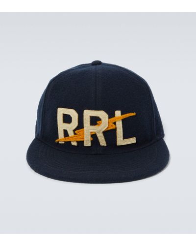 RRL Casquette Patched en coton melange - Bleu