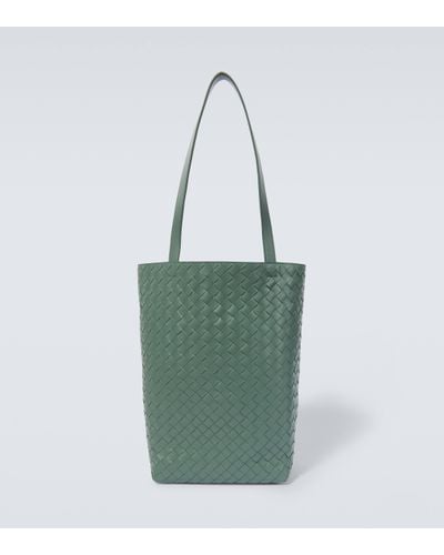 Bottega Veneta Small Intrecciato Leather Tote Bag - Green