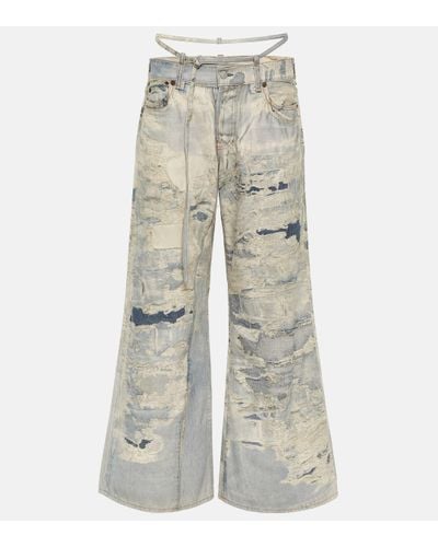 Acne Studios Repair Mid-rise Wide-leg Jeans - Natural