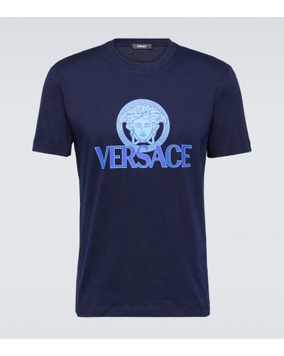 Versace T -Shirt mit Medusa -Druck - Blau