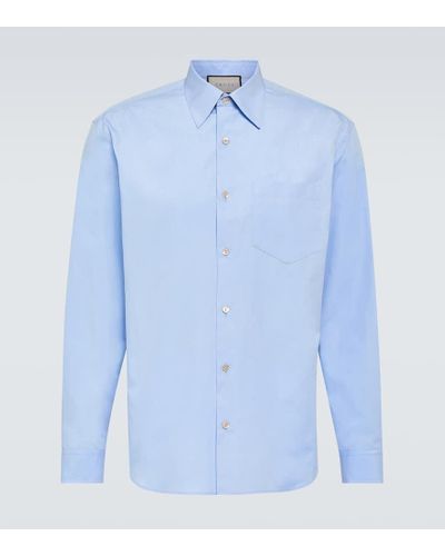 Gucci Hemd aus Baumwollpopeline - Blau