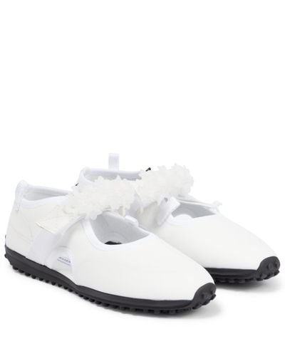 Cecilie Bahnsen Sara Embellished Technical Flats - White