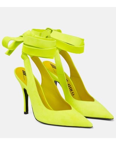 The Attico Venus Wrap-around Leather Court Shoes - Yellow