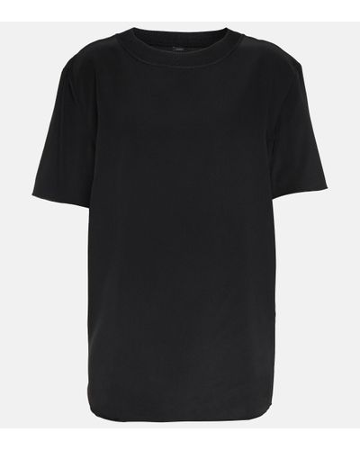 JOSEPH T-shirt Rubin en soie - Noir