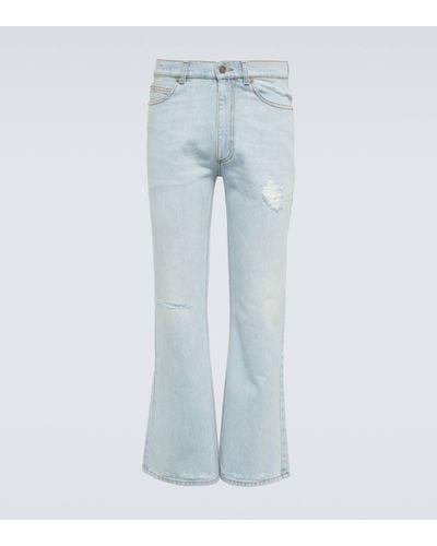 ERL Distressed Mid-rise Flared Jeans - Blue