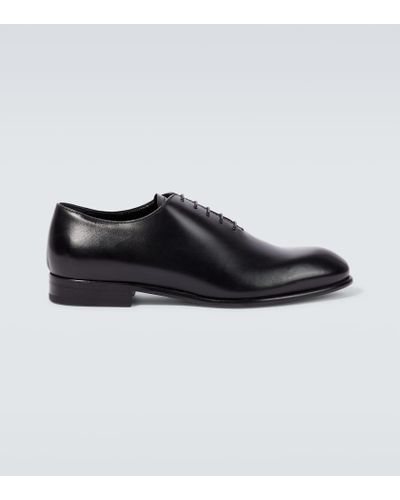 Zegna Vienna Leather Oxford Shoes - Black