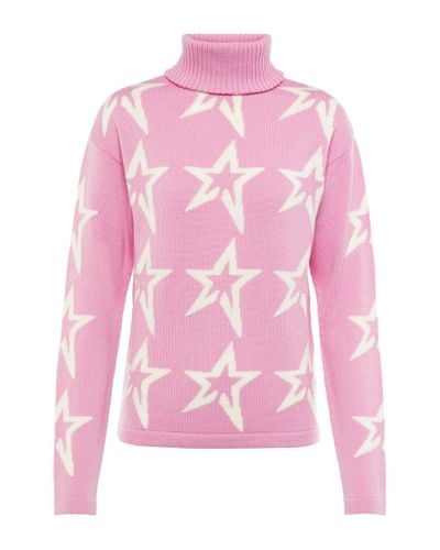 Perfect Moment Star Dust Intarsia Wool Sweater - Pink