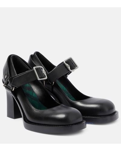 Burberry 85 Leather Court Shoes - Black