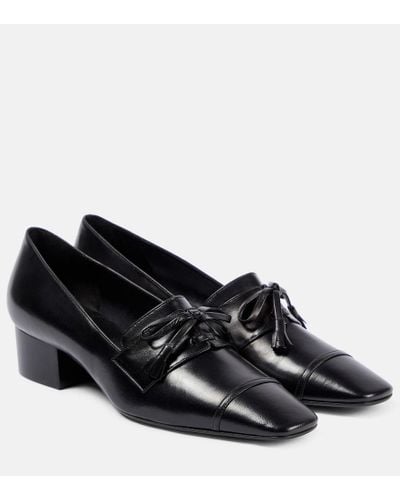 The Row Park Leather Loafer Pumps - Black