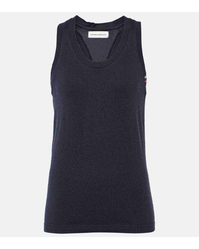 Extreme Cashmere N°270 Vest Cotton And Cashmere Tank Top - Blue