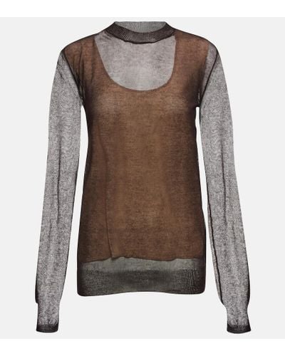 Tod's Pullover in misto cotone trasparente - Marrone