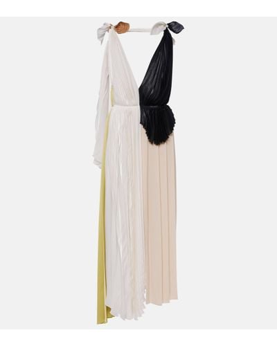 Victoria Beckham Pleated Maxi Dress - White