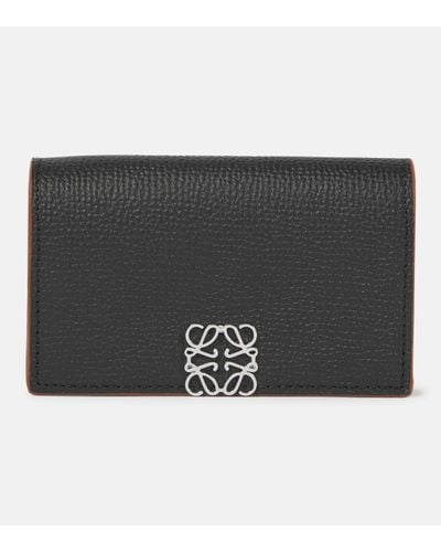 Loewe Anagram Leather Cardholder - Black