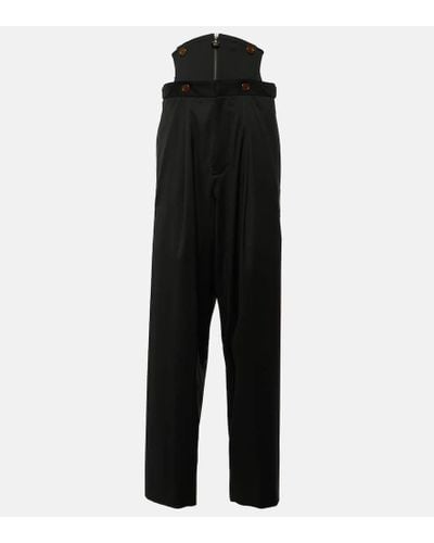 Vivienne Westwood Pantalones tapered Corset de lana - Negro