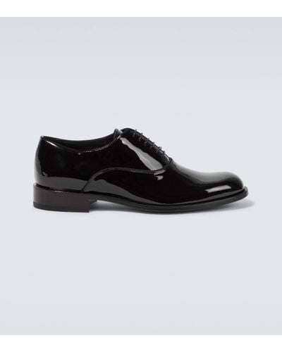 Giorgio Armani Patent Leather Oxford Shoes - Black