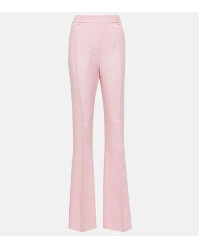 Valentino Crepe Couture High-rise Flared Pants - Pink