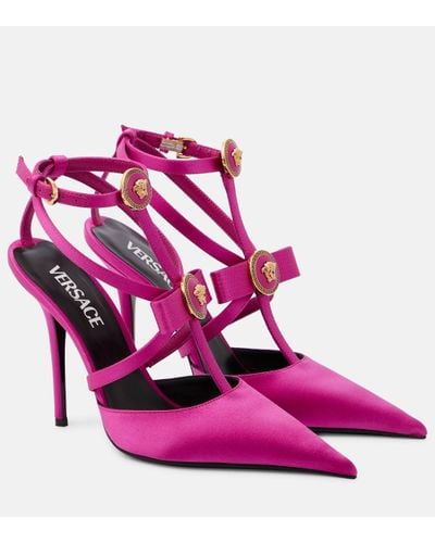 Versace Court Shoes With Gianni Ribbon Bows - Pink
