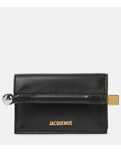 Jacquemus La Petite Pochette Rond Carre Leather Clutch - Black