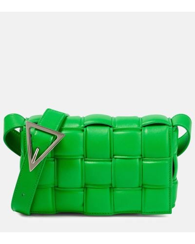 Bottega Veneta Padded Cassette Leather Shoulder Bag - Green