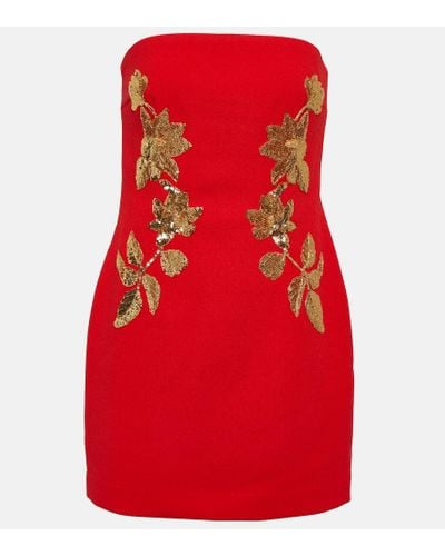 Rebecca Vallance Versailles Sequined Crepe Minidress - Red