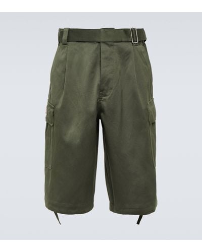 KENZO Cotton Cargo Shorts - Green