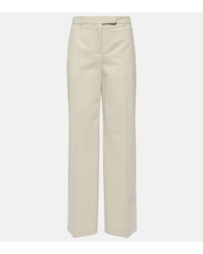 The Row Banew Cotton And Wool Wide-leg Trousers - Natural