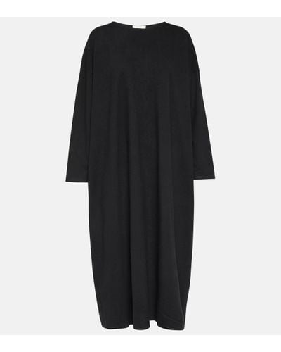 The Row Sia Cotton Midi Dress - Black