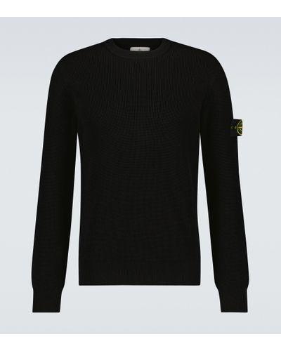 Stone Island Cotton Crewneck Sweater - Black