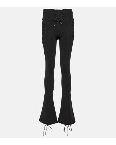 Off-White c/o Virgil Abloh Laced Cutout Flared Trousers - Black