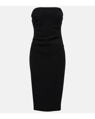 Max Mara Bernard Wool-blend Crepe Midi Dress - Black