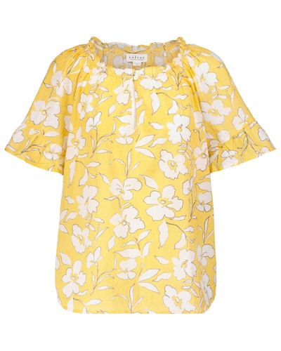 Velvet Idette Floral Cotton Blouse - Yellow