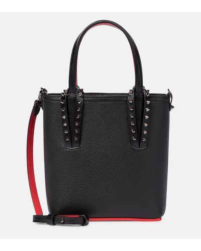 Christian Louboutin Sac en cuir grainé à picots Cabata mini - Noir