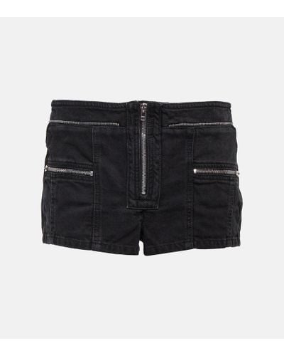 Isabel Marant Shorts di jeans Lary a vita bassa - Nero