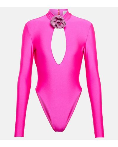 GIUSEPPE DI MORABITO Body in jersey con decorazioni - Rosa