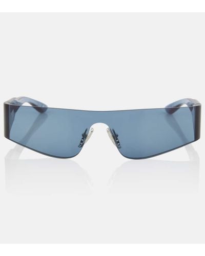 Balenciaga Occhiali da sole rettangolari - Blu
