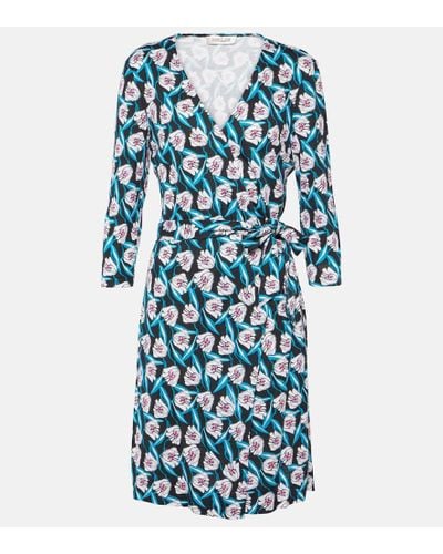 Diane von Furstenberg Julian Printed Silk Midi Dress - Blue