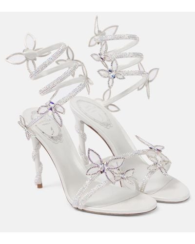 Rene Caovilla Bridal Verzierte Sandalen Butterflies - Weiß