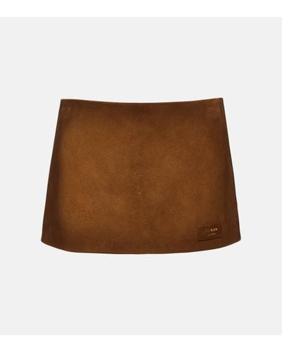 Prada Suede Miniskirt - Brown