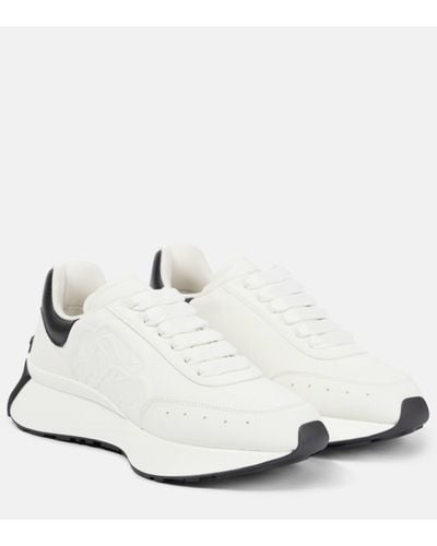 Alexander McQueen Sprint Runner Logo-embossed Leather Low-top Trainers - White