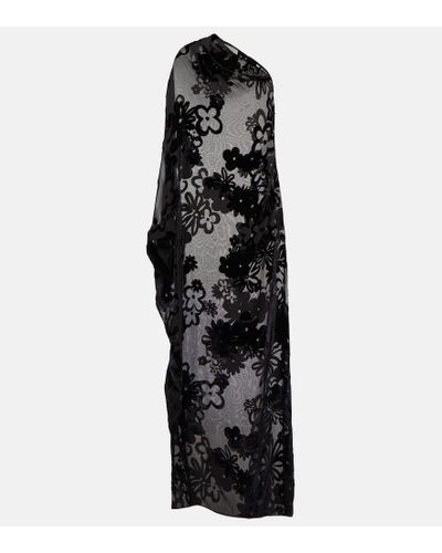 Tom Ford Caftan asimetrico floral - Negro