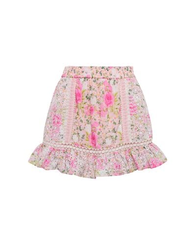 LoveShackFancy Minifalda Baydar de algodón - Rosa