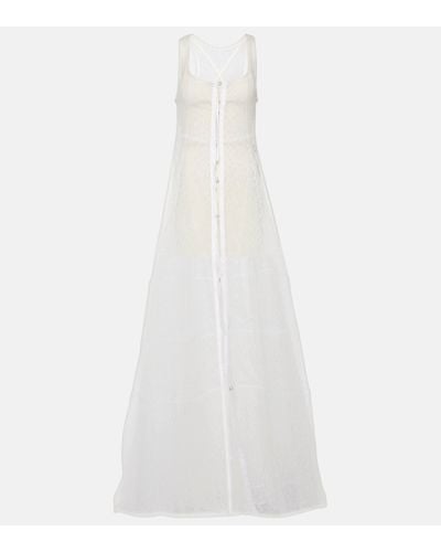 Jacquemus La Robe Dentelle Maxi Sequined Dress - White