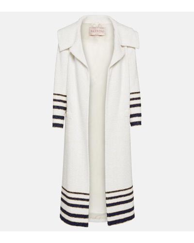Valentino Mariniere Tweed Coat - White