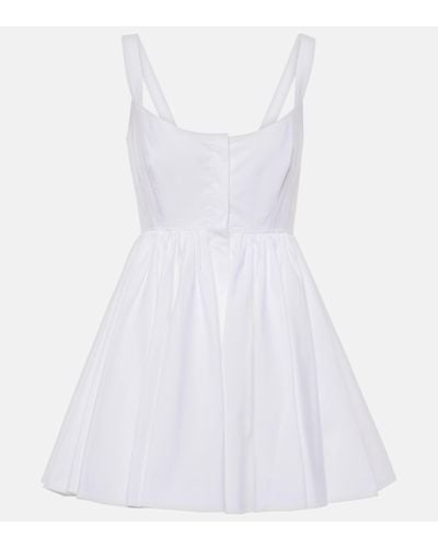 Alaïa Cotton Poplin Skater Dress - White