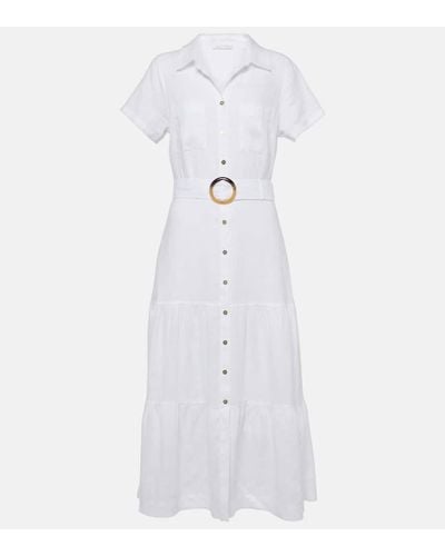 Heidi Klein Hemdblusenkleid Mitsio Island aus Leinen - Weiß