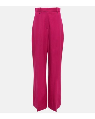 Nina Ricci Wool Gabardine High-rise Wide-leg Trousers - Pink