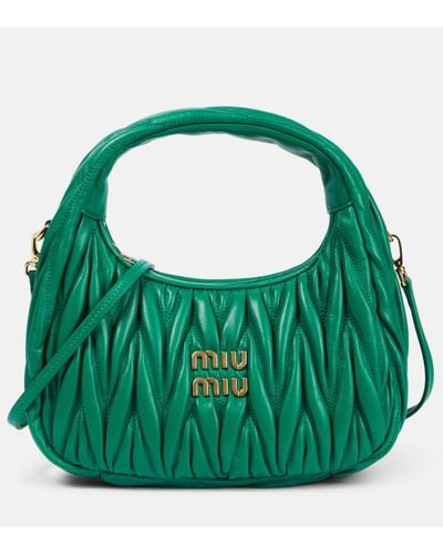 Miu Miu Miu Wander Matelasse Shoulder Bag - Green