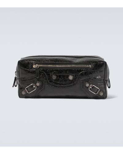 Balenciaga Le Cagole Leather Toiletry Bag - Black